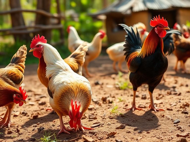 Poulets fermiers en plein air