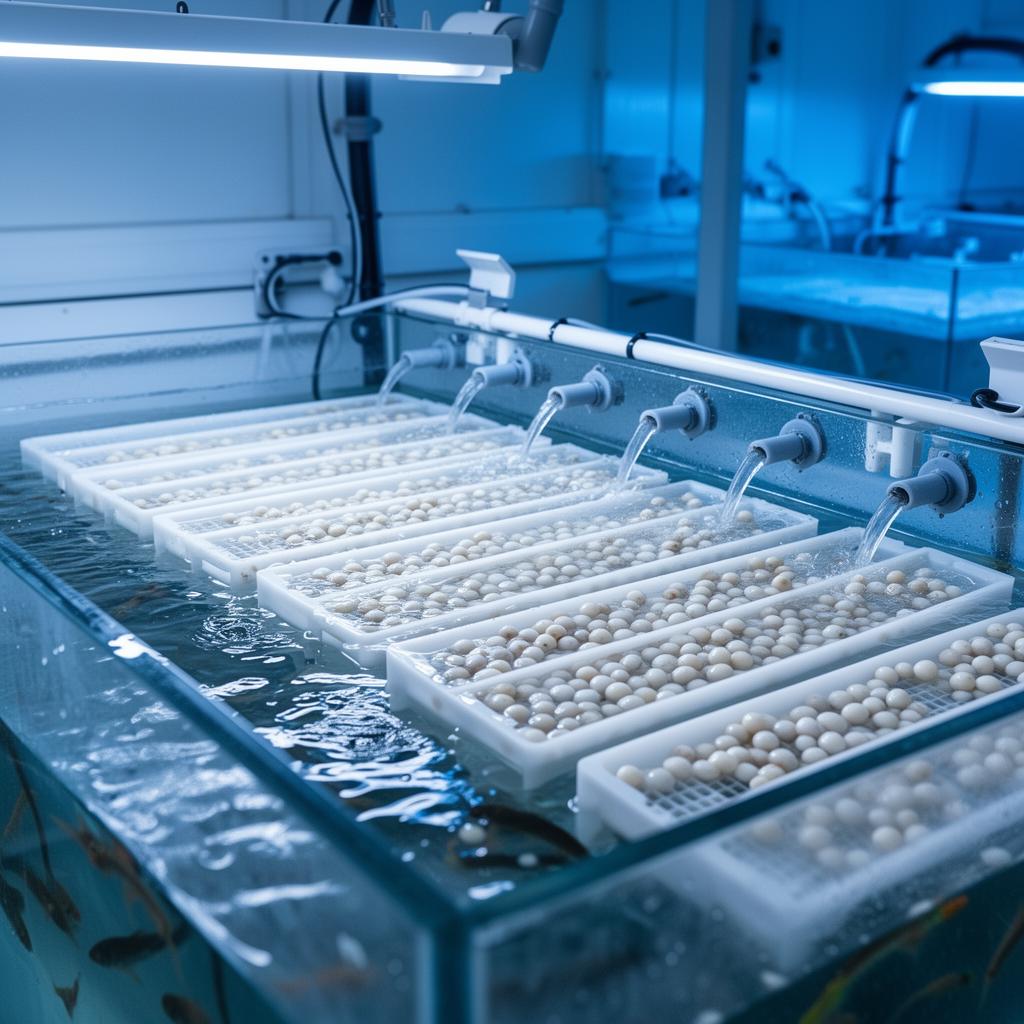 Bacs d'incubation des œufs dans l'écloserie