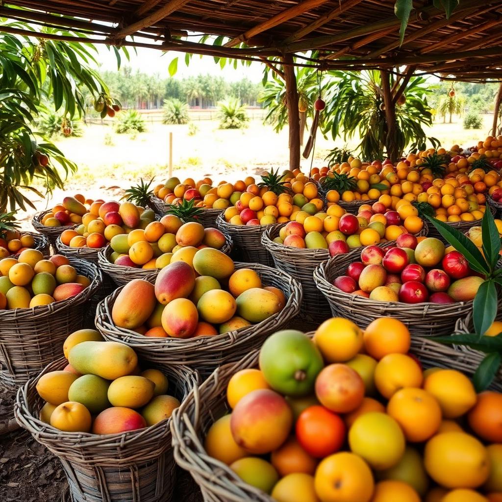 Récolte de fruits en paniers